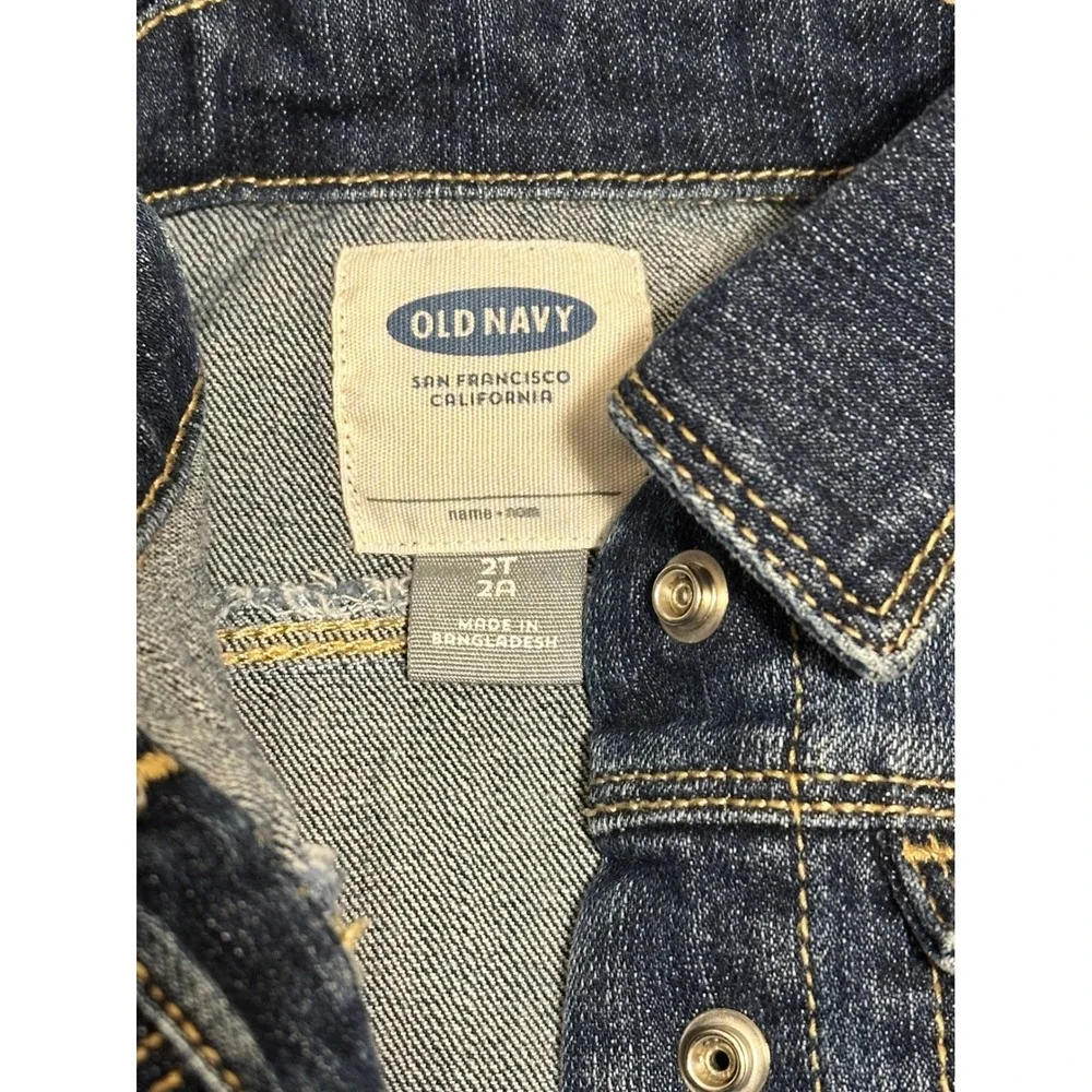 Old Navy Toddler Girls Blue Denim Jacket Size 2T Dark Wash Jean Trucker Jacket